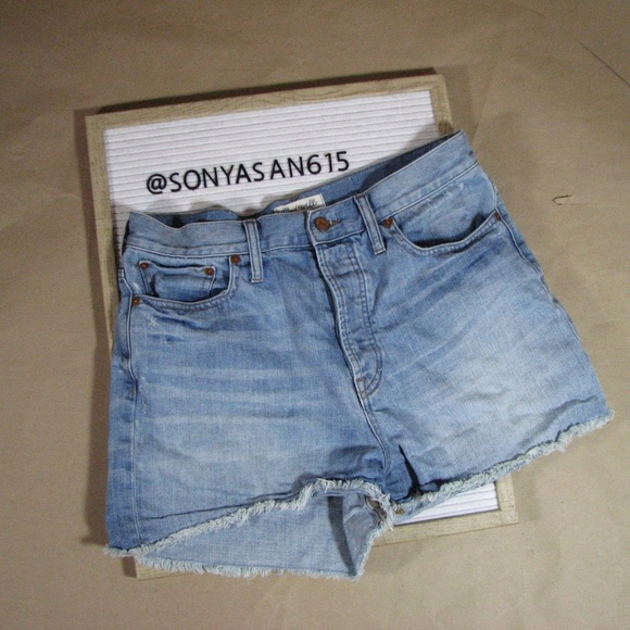Madewell Pants - Madewell Denim Blue Jean Cutoff Shorts Size 31